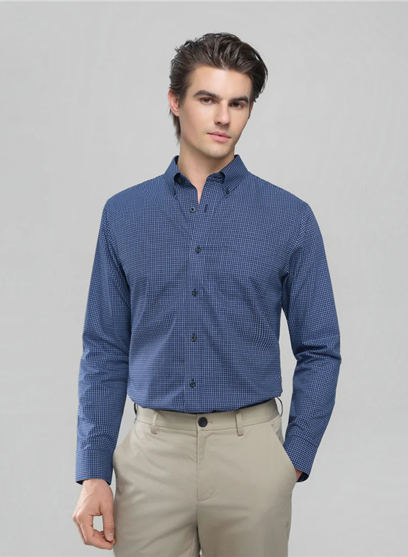 جيوردانو Men’s Cotton Oxford Wrinkle Free Long-Sleeve Shirt